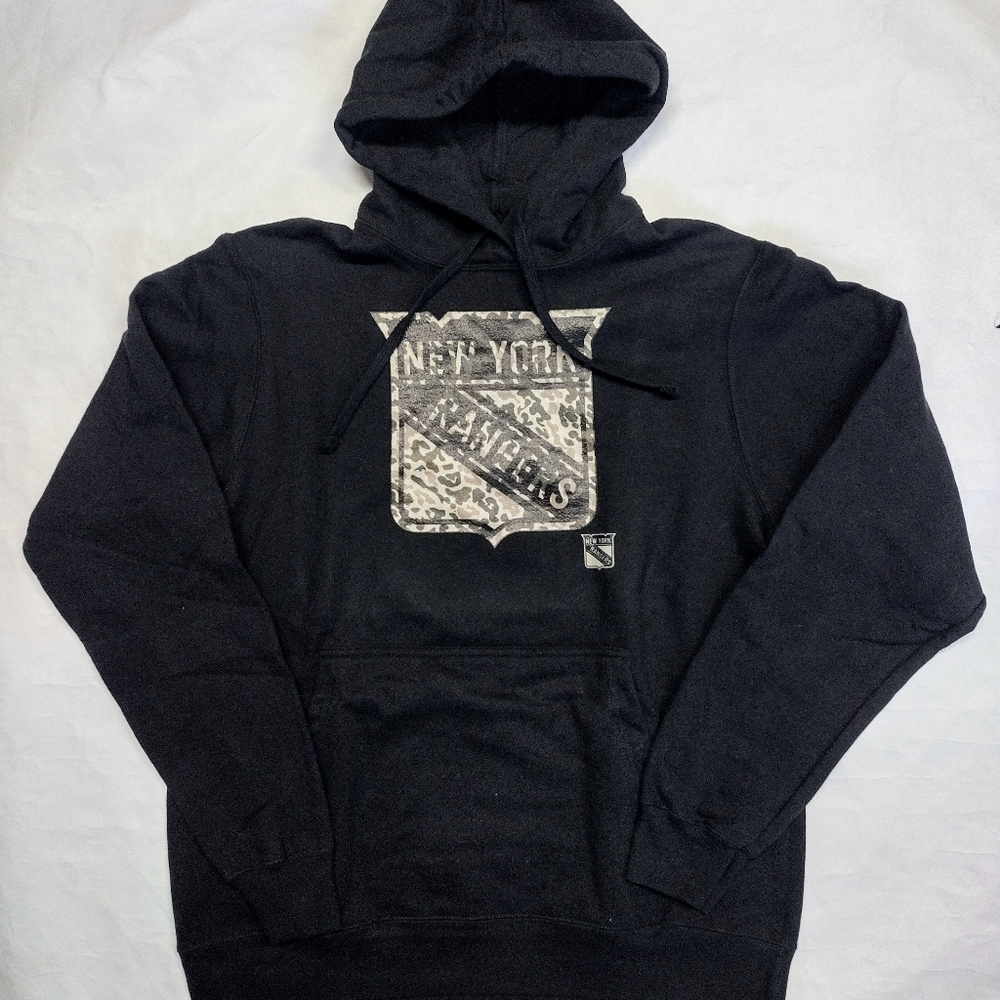 New York Rangers NHL Black Camo Hoodie Fanatics Men's Size Medium 🔥